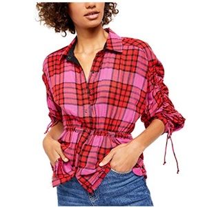 NWT Free People Plaid Shirt